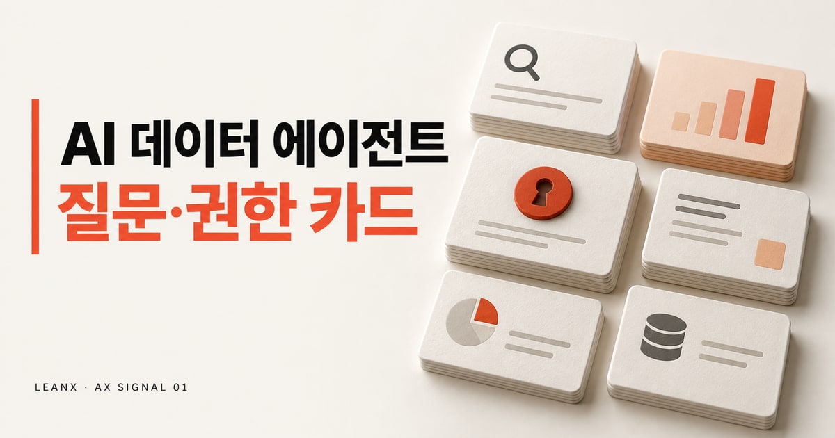 AI 데이터 에이전트 도입법: 대시보드보다 먼저 만드는 질문·권한 카드